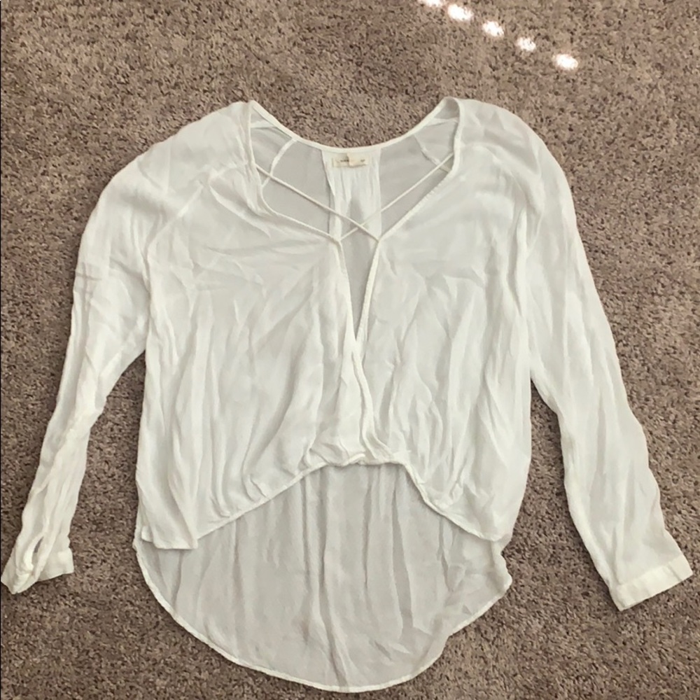 Low cut, long sleeve, UO blouse